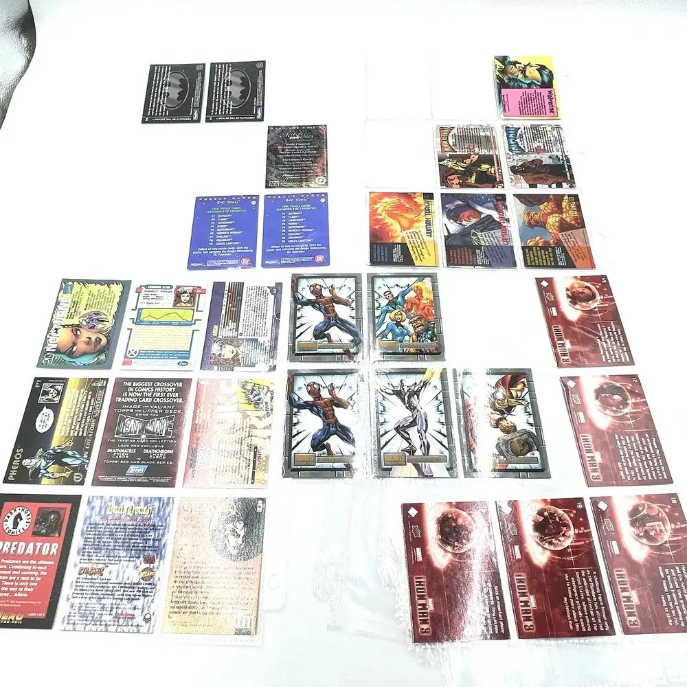 Superhero Random Lot of 30 Trading Cards Iron Man Spiderman Batman Variety